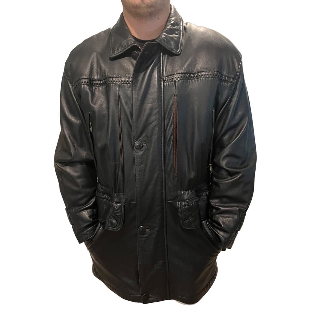 Vintage Torras Mens Leather Size XL Jacket Wool Cold Weather Business Travel